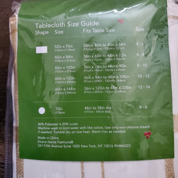 Metallic Plaid Tablecloth - 60" x 102" - Picture 4 of 4